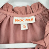 women Knox Rose Satin Ruffle Blouse Rose Woven Top XS
