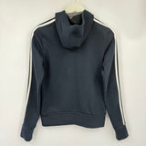 women Adidas Full Zip Hoodie Black White Sweatshirt S