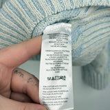 women Free People NWT Washed Cable V-Neck Pale Blue Sweater M