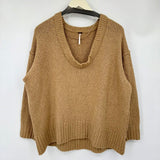 women Free People Brookside Tunic Desert Camel Sweater XS