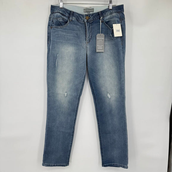 women Wit & Wisdom NWT Distressed Ab Solution Girflriend Blue Jeans 10