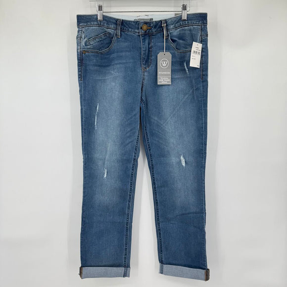 women Wit & Wisdom NWT Distressed Ab Solution Girflriend Blue Jeans 10