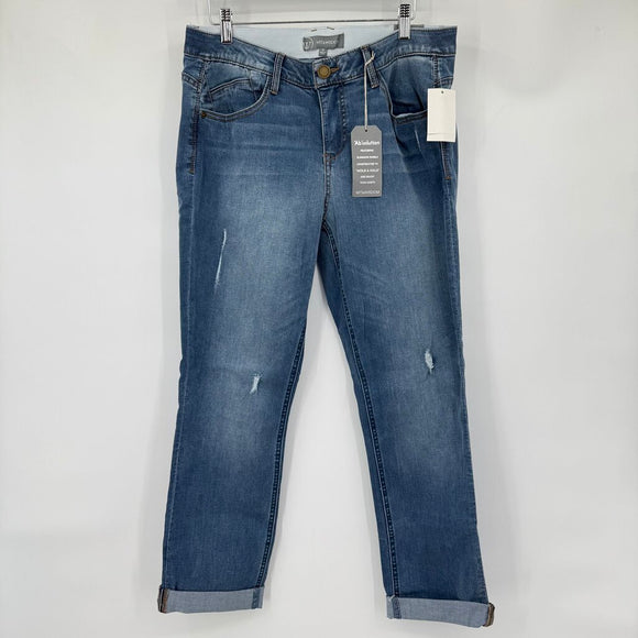 women Wit & Wisdom NWT Distressed Ab Solution Girflriend Blue Jeans 10