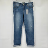 women Wit & Wisdom NWT Distressed Ab Solution Girflriend Blue Jeans 8