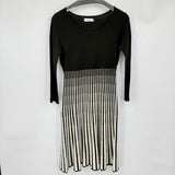 women Calvin Klein Striped Sweater Dress Black White Dress M