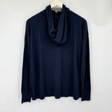 women Banana Republic Factory Hooded Cotton Blend Navy Sweater M