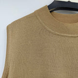 women Maggie Barnes Sleeveless Metallic Mock Neck Gold Sweater 4X