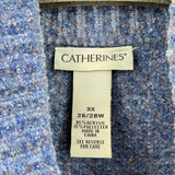 women Catherine's Plush Full Zip Blue Sweater 3X