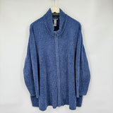 women Catherine's Plush Full Zip Blue Sweater 3X