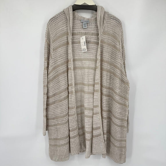 women Catherine's NWT Open Cardigan Tan Cream Sweater 4X