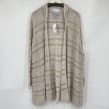women Catherine's NWT Open Cardigan Tan Cream Sweater 4X