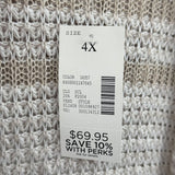 women Catherine's NWT Open Cardigan Tan Cream Sweater 4X