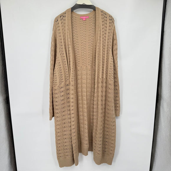 women Woman within Maxi Open Cardigan Tan Sweater 4X