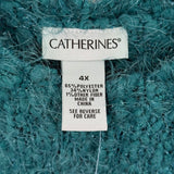 women Catherine's NWT Metallic Mohair Teal Sweater 4X