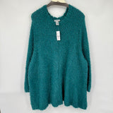 women Catherine's NWT Metallic Mohair Teal Sweater 4X