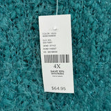 women Catherine's NWT Metallic Mohair Teal Sweater 4X