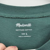 women Madewell Softfade Cotton Tee Pine Green Knit Top L