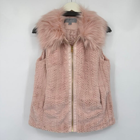women Marc New York Faux Fur Faux Sherpa Vest Pink Jacket M