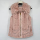 women Marc New York Faux Fur Faux Sherpa Vest Pink Jacket M