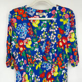 women Boden Rebecca Jersey Midi Tea Blue Wildflower Dress 12