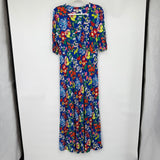 women Boden Rebecca Jersey Midi Tea Blue Wildflower Dress 12