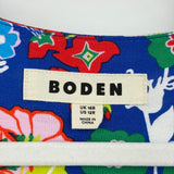 women Boden Rebecca Jersey Midi Tea Blue Wildflower Dress 12