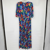 women Boden Rebecca Jersey Midi Tea Blue Wildflower Dress 12
