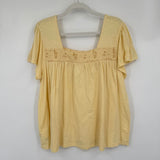 women Lucky Brand NWT Lace Trim Butter Yellow Knit Top XL