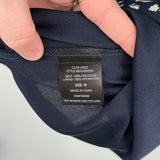 women Altar'd State Patterned Smocked Waist Navy Blue Dress M