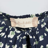 women Altar'd State Patterned Smocked Waist Navy Blue Dress M