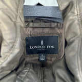 women London Fog Mid-Length Puffer w/Fur Trim Olive Coat L