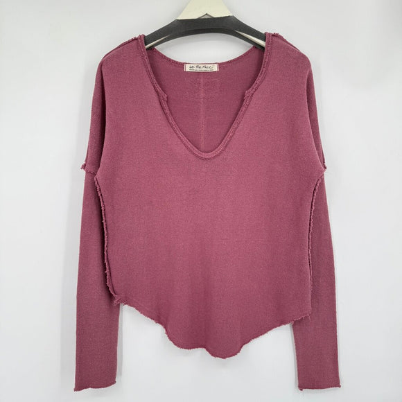 women We the Free Free People Raw Edge Mauve Sweater M