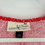 women Universal Thread Star Print Linen Blend Red Dress L