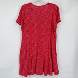 women Universal Thread Star Print Linen Blend Red Dress L