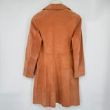 women Coldwater Creek Suede Pieced Duster Ginger Jacket 8P