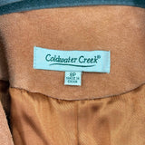 women Coldwater Creek Suede Pieced Duster Ginger Jacket 8P