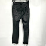 women DL 1961 Waxed Bridget High Rise Instasculpt Crop Boot Black Jeans 28