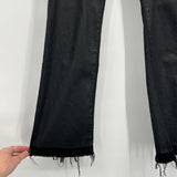 women DL 1961 Waxed Bridget High Rise Instasculpt Crop Boot Black Jeans 28