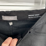 women DL 1961 Waxed Bridget High Rise Instasculpt Crop Boot Black Jeans 28