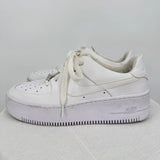 women Nike Platform Air Force Ones White Shoes 7.5