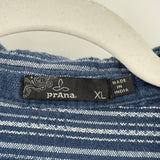 women Prana Dyri Shirt Dress Blue White Dress XL