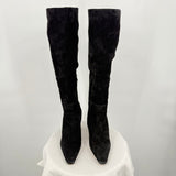 women Sam Edelman Sulema Suede Knee High Boots Black Shoes 7.5