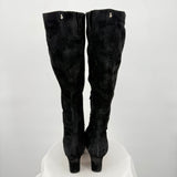 women Sam Edelman Sulema Suede Knee High Boots Black Shoes 7.5