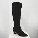women Sam Edelman Sulema Suede Knee High Boots Black Shoes 7.5