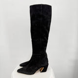 women Sam Edelman Sulema Suede Knee High Boots Black Shoes 7.5