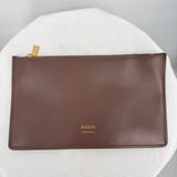 women Khaite Leather Pouch Brown Purse 9.5" x 6"