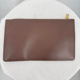 women Khaite Leather Pouch Brown Purse 9.5" x 6"