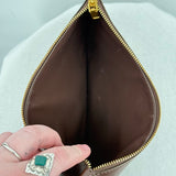women Khaite Leather Pouch Brown Purse 9.5" x 6"