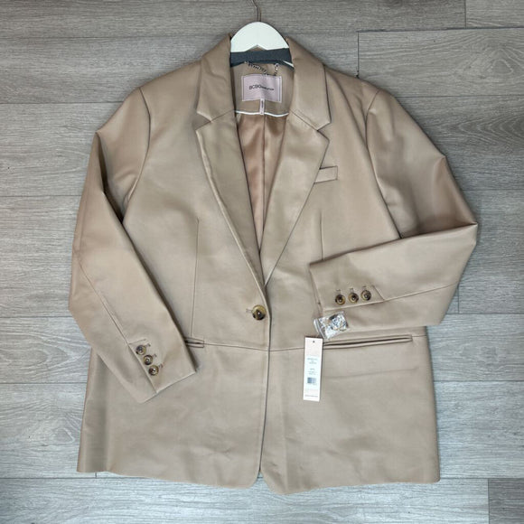 women BCBGeneration NWT Vegan Leather Blazer Latte Jacket XL
