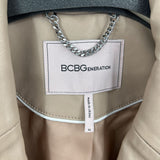 women BCBGeneration NWT Vegan Leather Blazer Latte Jacket XL